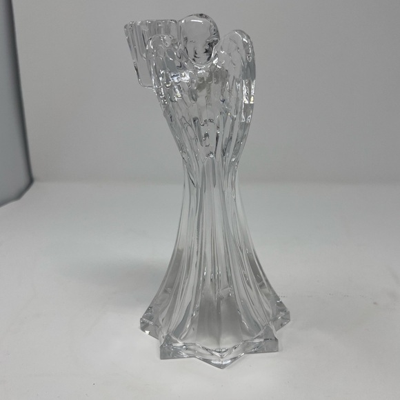 Angle Clear Glass Winged Decorative Holiday Candleholder - Picture 2 of 8